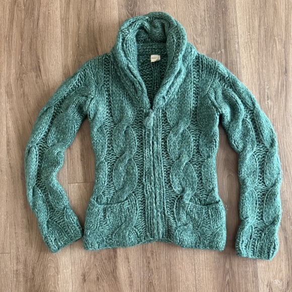 Sleeping On Snow Sweaters - Anthropologie Sleeping On Snow Chunky Cable Knit Zip Cardigan S